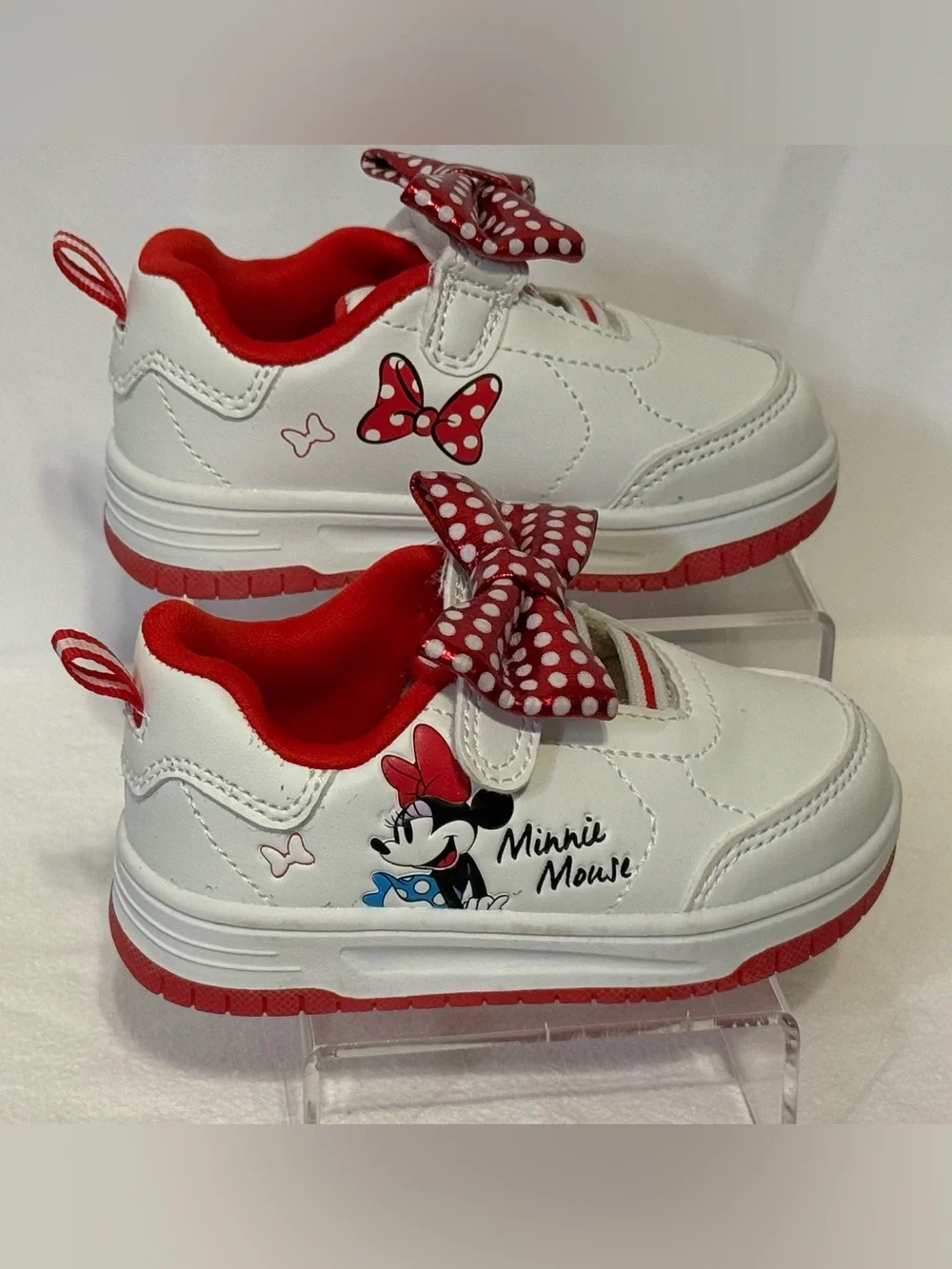 Disney Baby Minnie Mouse Toddler Girl’s Size 5 Bow Sneakers